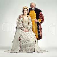 The Royals. Studio shot of a regal king and queen.