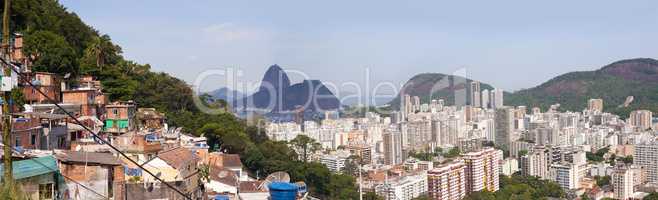 City of contrasts. Shot of slums on a mountainside in Rio de Janeiro, Brazil.