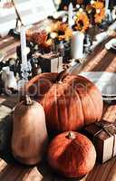 Join us for a Thanksgiving lunch. Shot of a table set up for a Thanksgiving celebration at home.