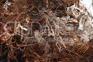 The metal industry. Metal at a scrap yard.