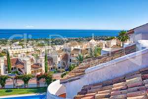 Marbella - the beautiful coastal city of Andalusia, Spain. The beach of beautiful city of Marbella, Andalusia, Spain.