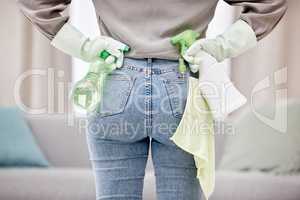 Call me a super cleaning woman. Shot of an unrecognizable woman cleaning at home.