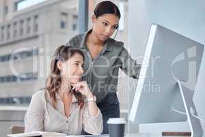 You see that improvement we had last week. Shot of two businesswoman working together in a call centre office.
