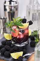 Refreshing  cocktail Blackberry mojito