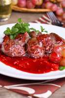 Chicken liver in grape - garlic sauce