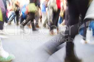 Marching for their cause. Blurred shot of protestors marching for their cause.