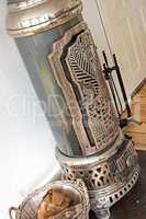 Antique art deco wood burning stove from the 19th Century made in the city of Odense, Denmark. Owned by the photographer - heirloom.