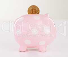 In investing, what is comfortable is rarely profitable. a piggy bank against a grey background.