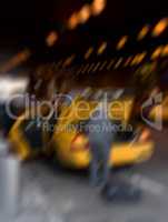 Manhattan - blurred taxi. Lens blurred photo Everyday street life in New York - Manhattan.