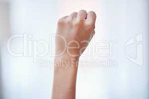 I will not stand for any injustice. Closeup shot of an unrecognisable woman making a fist with her hand.