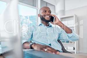 We can work on it together. a young businessman using his smartphone to make a phone call.