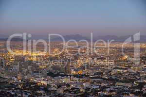 Cape Town after sunset. Cape Town after sunset - view from Signal Hill, South Africa.