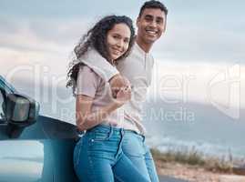 Drives to nowhere are peaceful. Shot of a young couple on a road trip together.