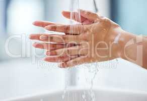 Keep your hands free from germs. Closeup shot of a woman washing her hands.