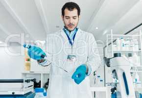 Using refined methods to further his analysis. a young scientist working with samples in a lab.