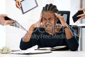 If only the ground could swallow me whole. a young businesswoman looking overwhelmed by stress.