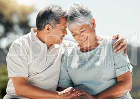 Our love is everlasting. Shot of senior couple spending time together in nature.