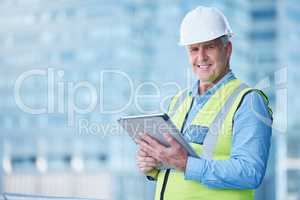 Many years have made me an expert. a mature male foreman using his digital tablet on site.