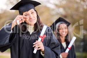 I feel overwhelmed with happiness. Portrait of a young woman crying while celebrating her graduation.