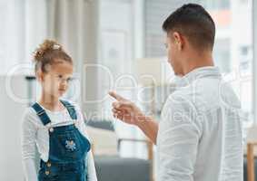 This behavior is not okay. a father disciplining his daughter.