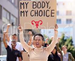 The uterus is under our protection. a young woman at a rally holding a placard.