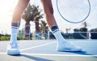 Its about what you have to lose that counts. a unrecognizable a woman standing in a tennis court.