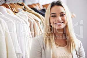 Be ready for change. a young woman shopping in a retail store.