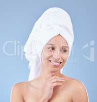 Im naturally this beautiful. a beautiful young woman posing with a towel wrapped around her head.