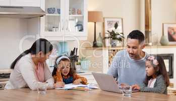 Dont worry well help you. two parents helping their children with their homework.