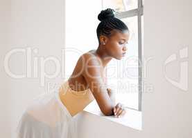 I battle depression instead of I suffer. Studio shot of a young ballet dancer having a stressful day in a dance studio.