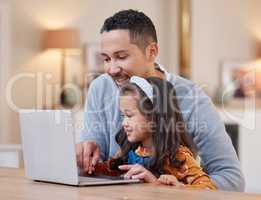 What would you like to type. a father helping his daughter with her school work using a laptop.