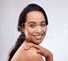 Your skin is an investment, not an expense. Studio portrait of a beautiful young woman posing against a grey background.