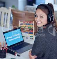 The teacher is the heart of the educational system. a young teaching an online lesson with her laptop at home.