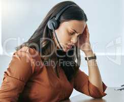 Why do they have to shout. an attractive young saleswoman sitting alone in her office and suffering from a headache.