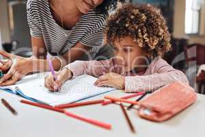 Learning is fun, with the right help. a woman helping her son with his homework at home.