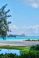 Bellows Field Beach Park - Oahu, Hawaii. A photo of the famous Hawaiian beach - Bellow Field Beach Park, Close to Waimanalo, the island Oahu, Hawaii.