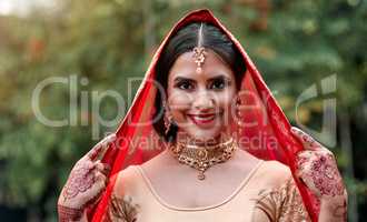 Every woman dreams of this day. a beautiful hindu bride.