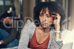 Giving him the silent treatment. a young woman giving her boyfriend the silent treatment after a fight.