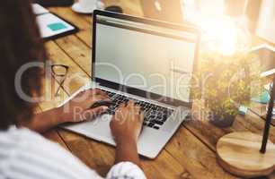 Creative entrepreneur hands typing on laptop, browsing internet and searching startup business ideas online. Ambitious, motivated and determined remote blogger, student or freelancer with online blog