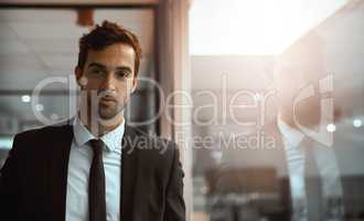 Confident in making many more successes. Portrait of a young businessman standing in an office.