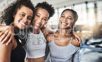Everyone needs a supportive friend on their side. a group of happy young women enjoying their time together at the gym.