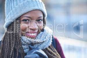 Hello winter, how lovely to see you again. Portrait of a beautiful young woman enjoying a wintery day outdoors.