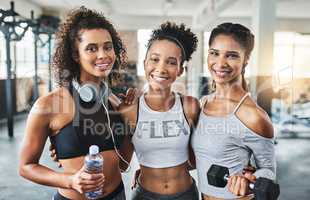 To be the best surround yourself with the best. a group of happy young women enjoying their time together at the gym.