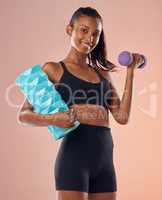 Active, weight training and fit woman on diet at gym for body health, healthy muscles and flexibility. Young slim female doing fitness pilates workout or exercise for mobility, wellness and strength