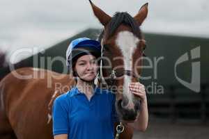 My horse has become my companion. a young girl and her horse outdoors.