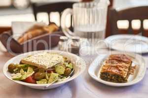 Healthy can look and be delicious too. a delicious salad on a plate with no people.