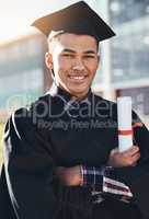 I didnt come this far to only come this far. Portrait of a young student on graduation day.