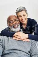 The best life is one spent with your soulmate. Cropped portrait of an affectionate senior couple relaxing on the sofa at home.