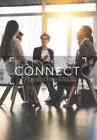 Connect with the right people and youll succeed. a group of corporate businesspeople sitting in a meeting.