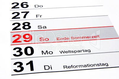 Das Ende der Sommerzeit und der Reformationstag